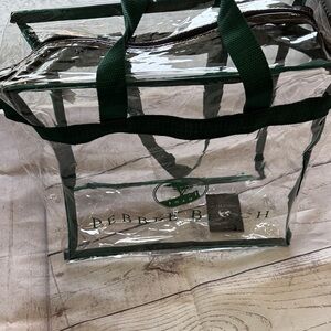 Pebble Beach Clear Tote Bag with Green Trim NWT